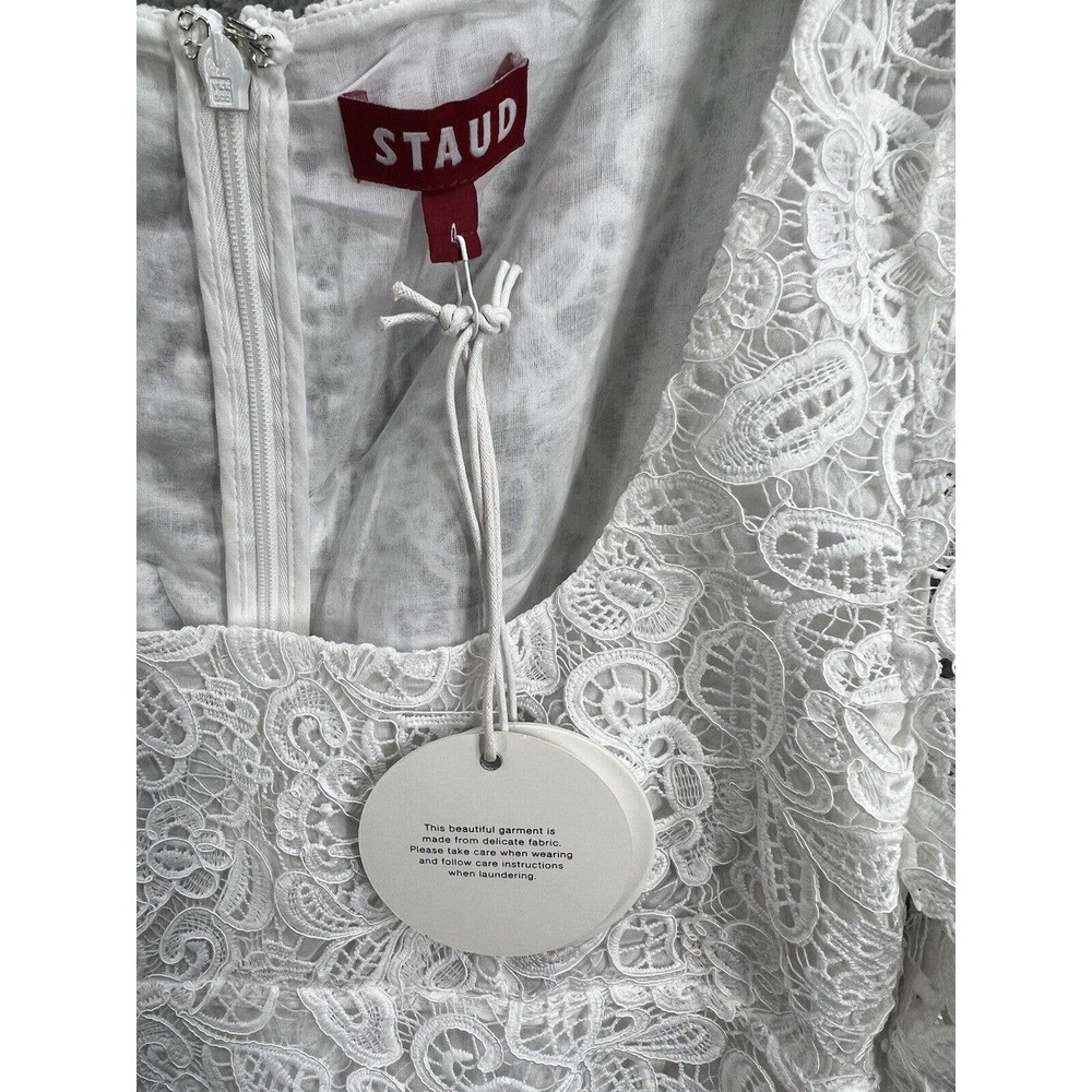 Staud Beth Long Sleeve Lace Empire Waist Dress - Picture 4 of 11